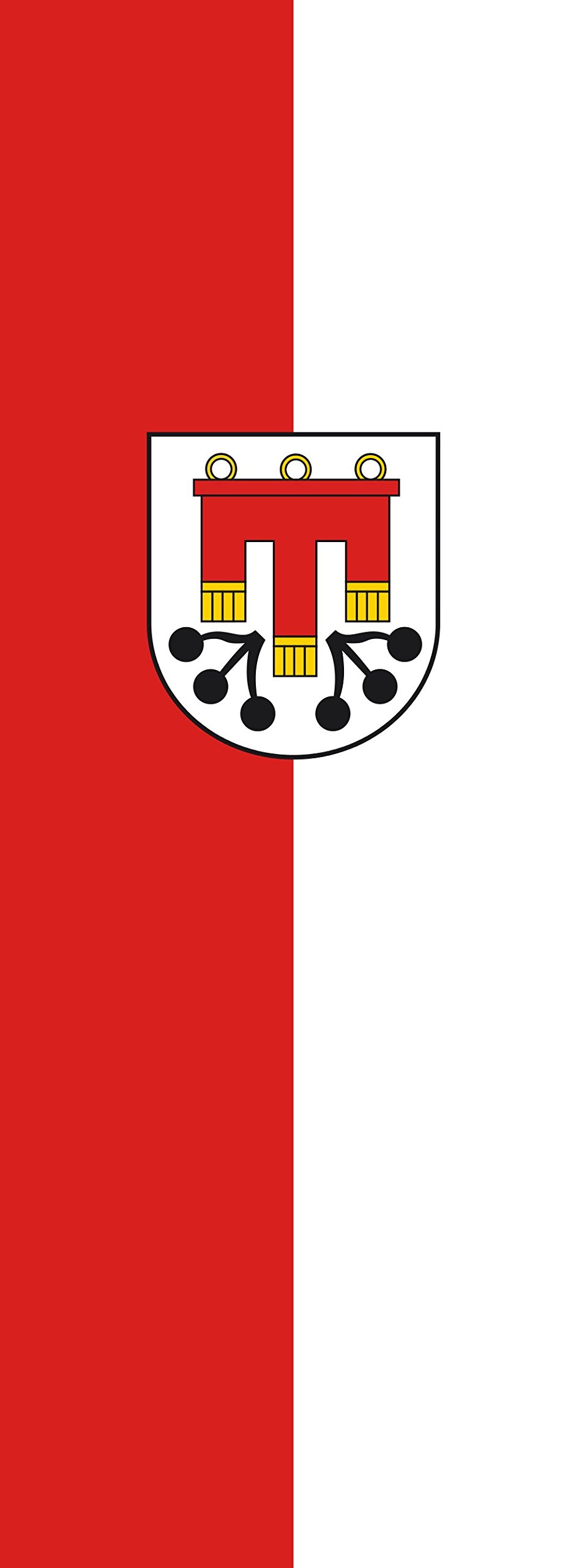 Drapeau Kressbronn am Bodensee format portrait géant de 6m² pour mât vertical 400x150cm
