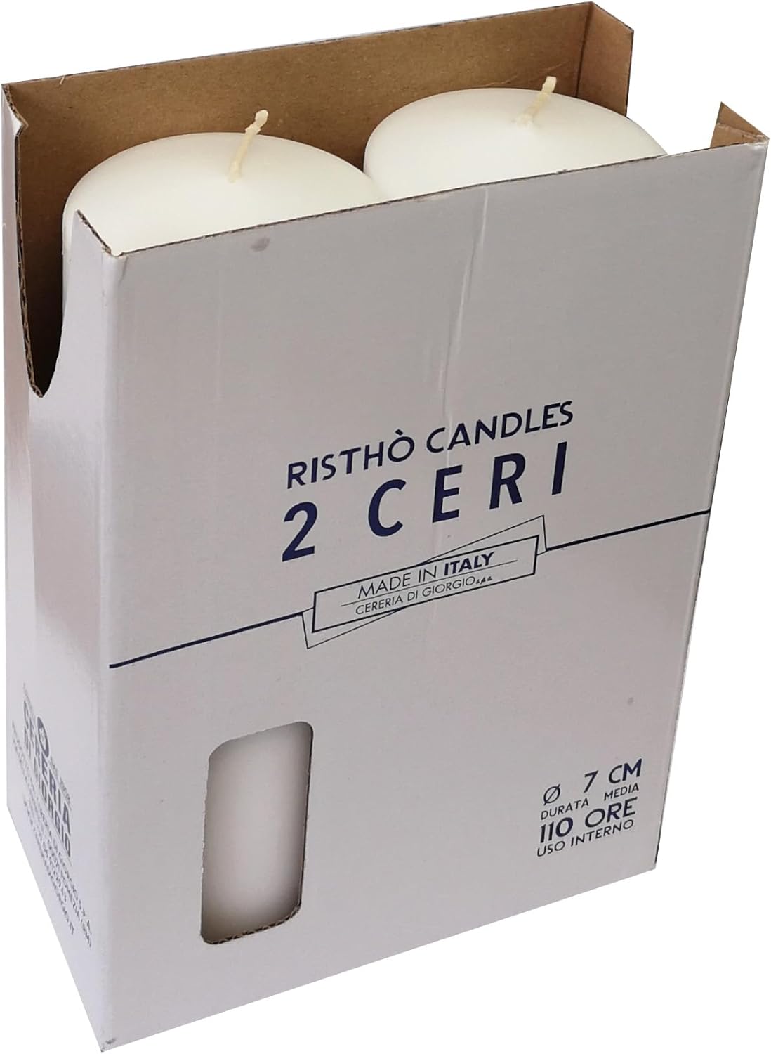 CERERIA di Giorgio risthò Ceri, Wax, White, 7 x 7 x 20 cm, 2 Units