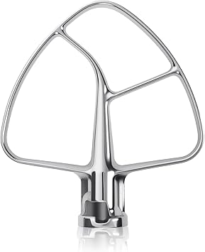 K45B Stainless Steel Flat Beater for Kitchenaid Tilt Head Stand Mixer, Polished Paddle Attachment for KitchenAid Mixer Attachments, Fits 4.5-5 Quart Models, Dishwasher Safe