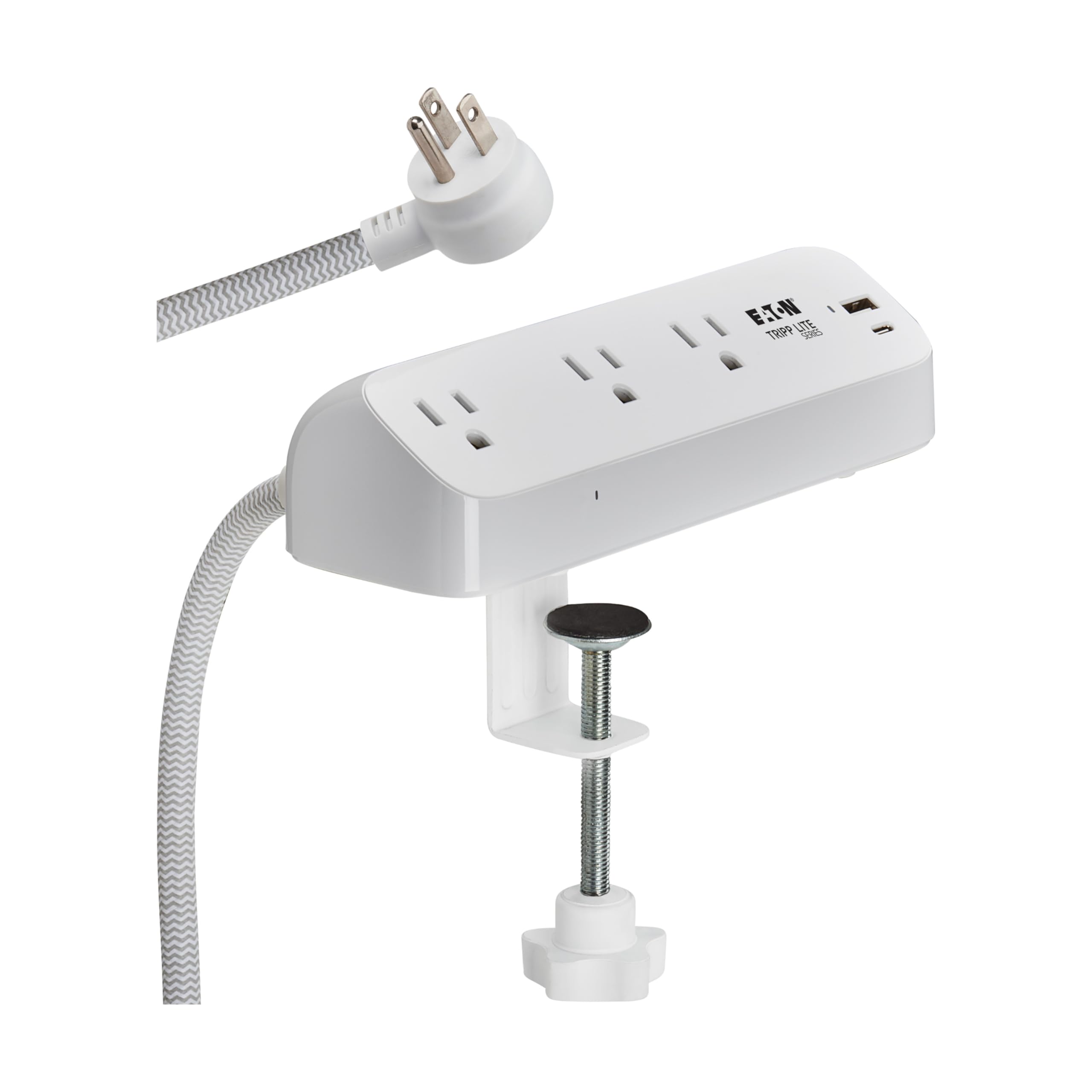 Eaton Tripp Lite TLP308U20CLAMP Desk Clamp Surge Protector + USB &amp; USB-C
