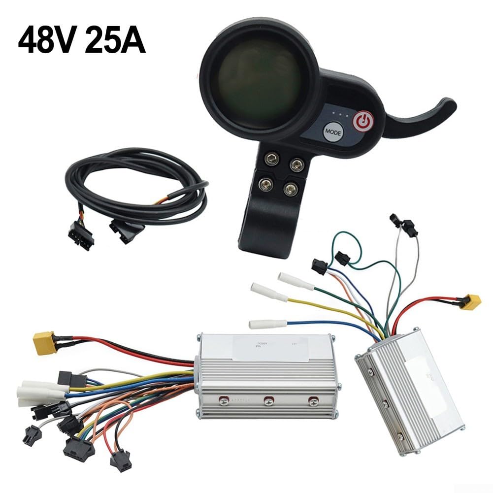 Kit de medidor de controlador de 48 V 52 V 60 V 25 A para scooter eléctrico JP, piezas de repuesto compatibles y línea de conexión (juego de 48 V 25 A)