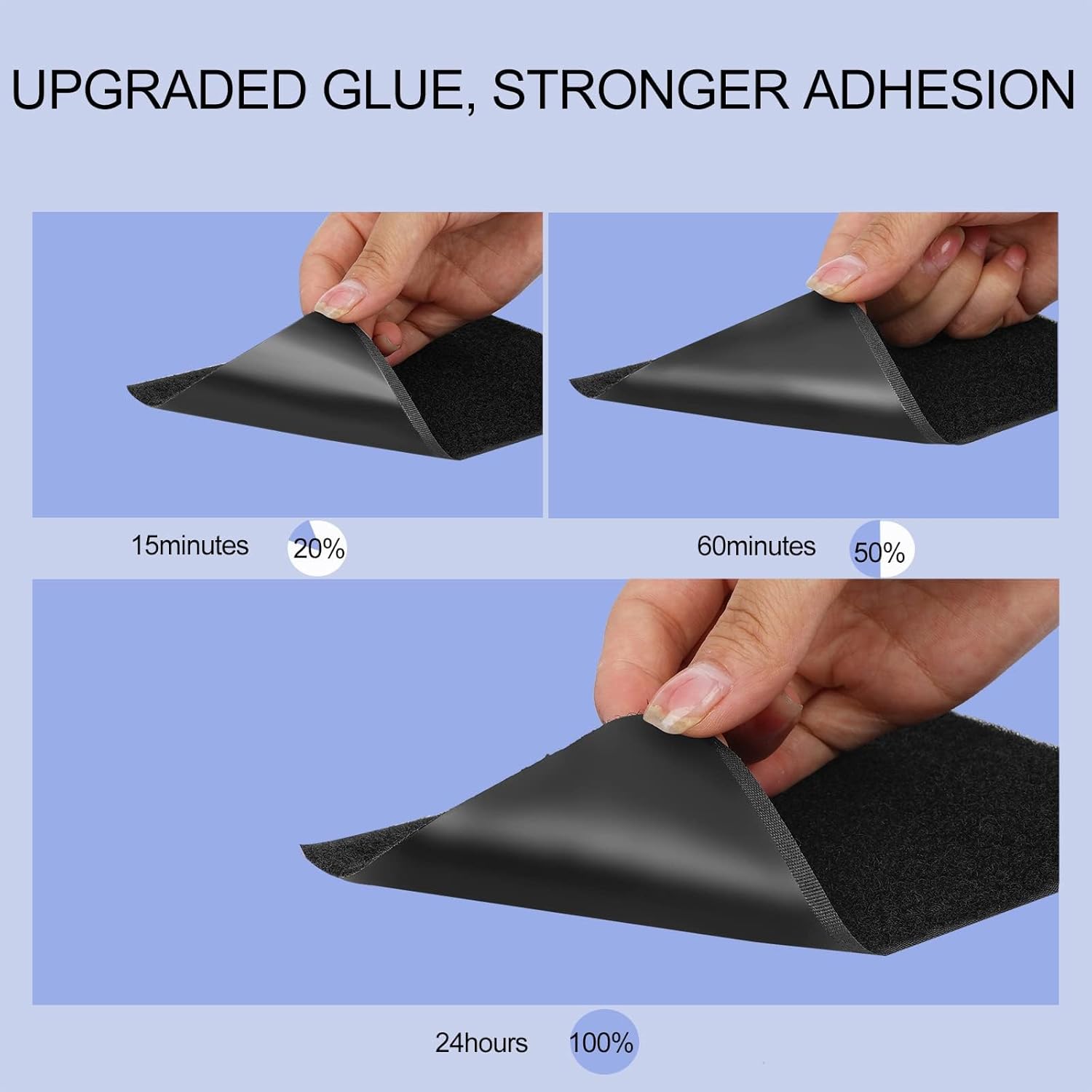 4x6 Inch Hook and Loop Strips, Heavy Duty Tape Strong Back 8 Sets, Industrial Strength Sticky Mounting Tape, Instead of Screws and Holes, Adhesive Fastener for Home Office Indoor Ourdoor Use - Image 5