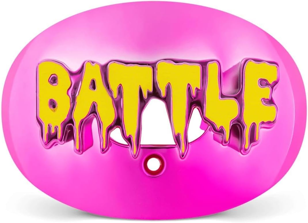 Battle 3D Chrome Drip Oxygen Football Mouthguard - Superior Airflow and Better Performance, Maximum Protection and Breathability, Works with Braces