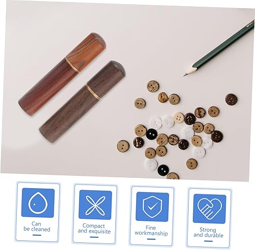 Miniatura 9 de EXCEART Organizador de agujas de coser, caja de madera portátil de 4 piezas para accesorios y suministros de costura