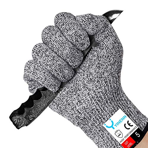 YINENN 2 Pairs (4 Gloves) Cut Resistant Gloves Food Grade Level 5 H