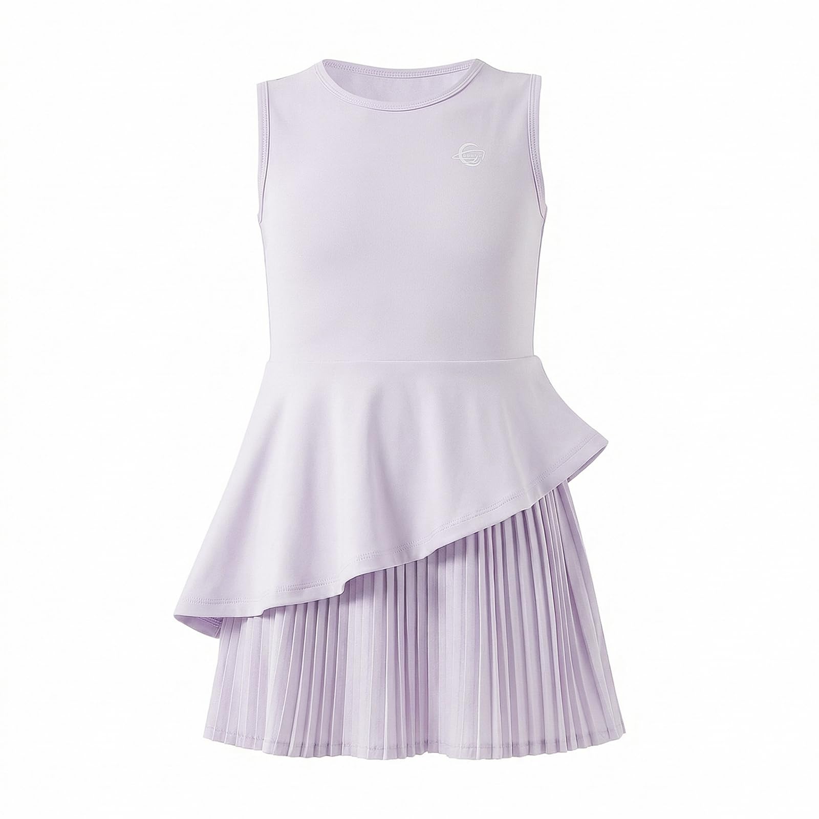 Girls Athletic Dress Set, Sleeveless Tennis Dress with Shorts