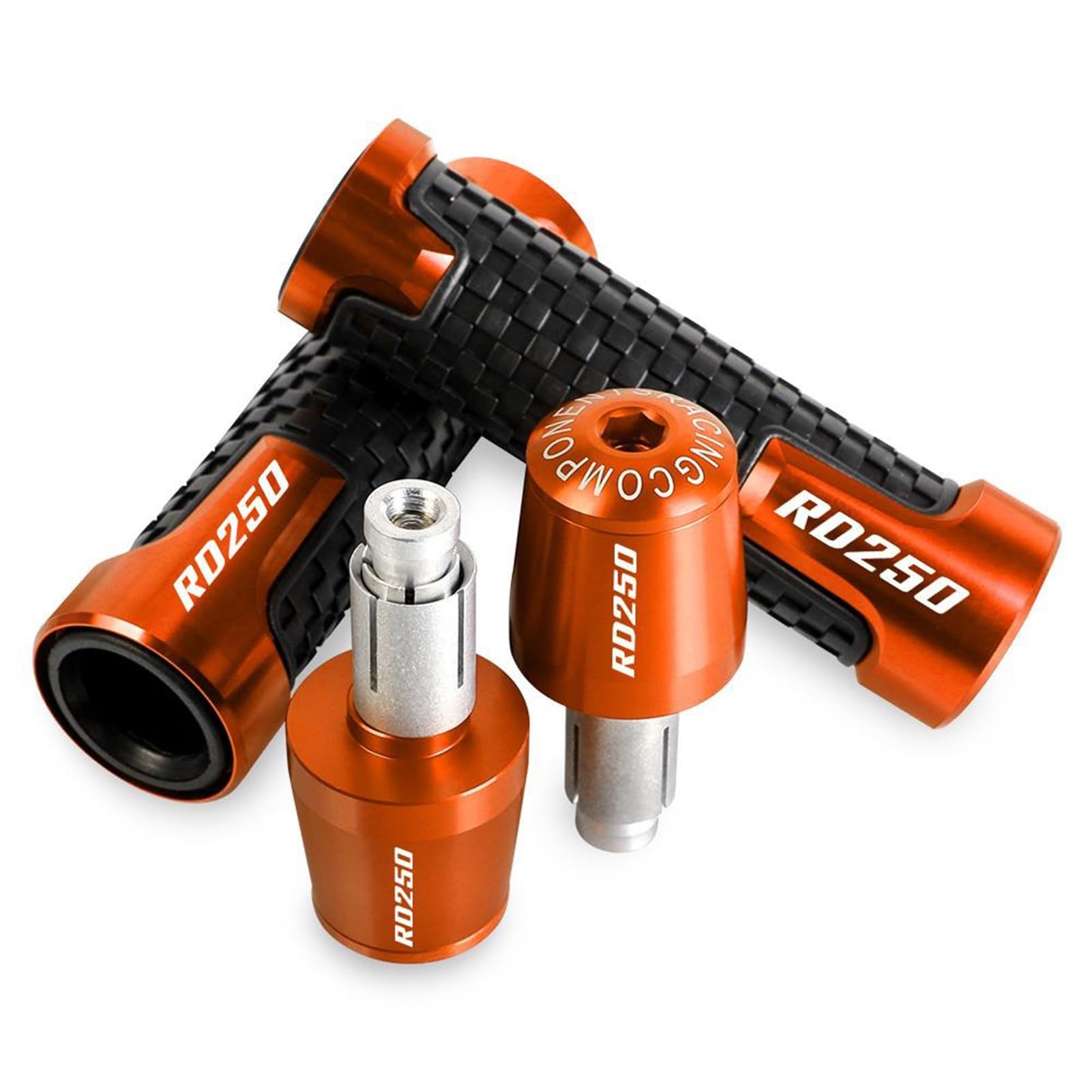 Motociclo Manopole estremità 7/8 "Manubrio Manopole in Gel di Gomma Manopole Freno Mani per Y&AMAHA RD250 ABCDF 1974 1975 1976 1977 1978 1979 1980 (Color : Oranje)