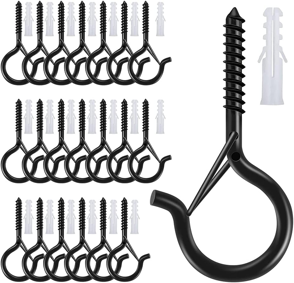 Q-Hanger Hooks Outdoor String Lights - 20 Pack Christmas Lights Hanger Hooks, Outdoor Wire and New Year Party, Fairy Lights Plants Wind Chimes Decoration Hanging Safety Buckle Design