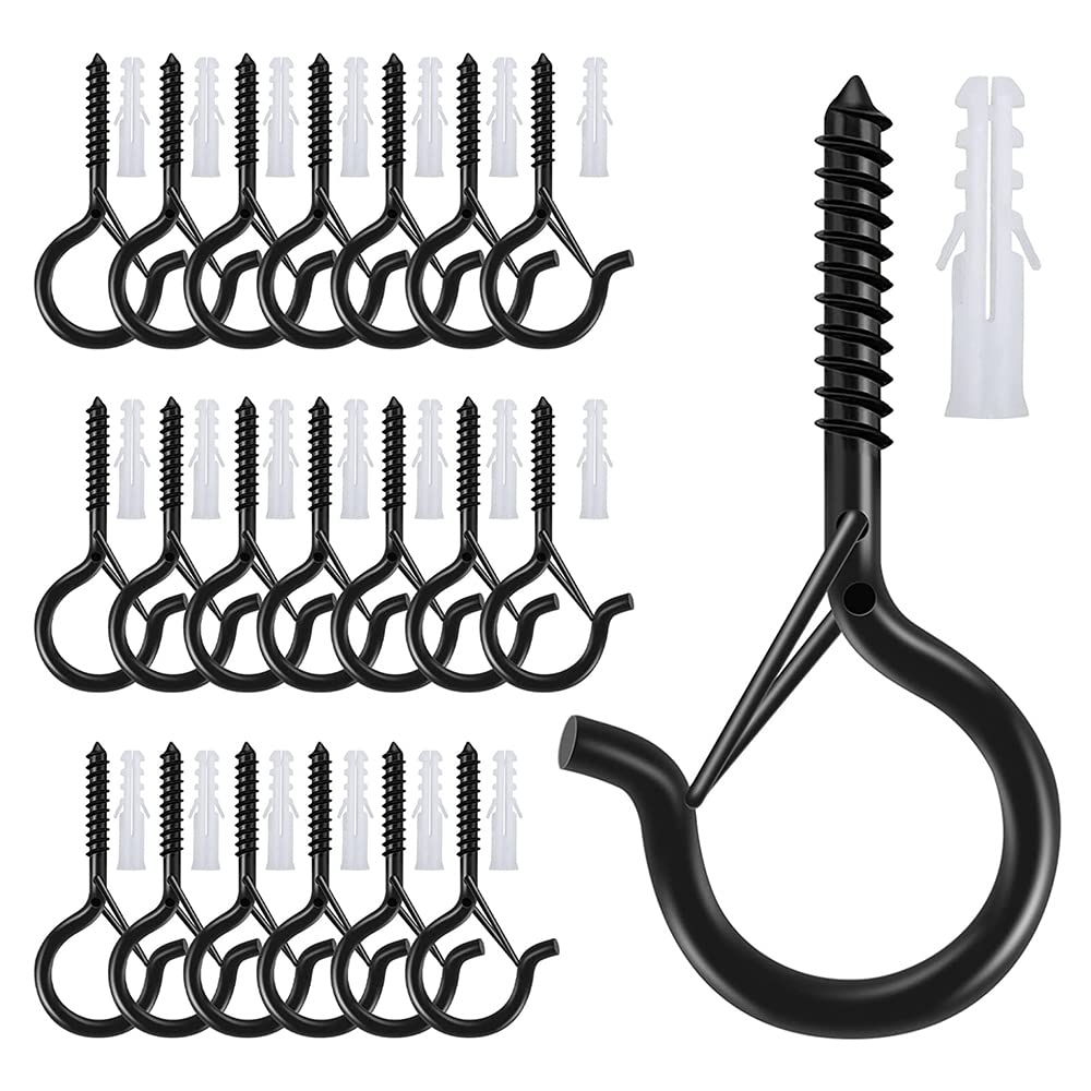 Q-Hanger Hooks Outdoor String Lights - 20 Pack Christmas Lights Hanger Hooks, Outdoor Wire and New Year Party, Fairy Lights Plants Wind Chimes Decoration Hanging Safety Buckle Design