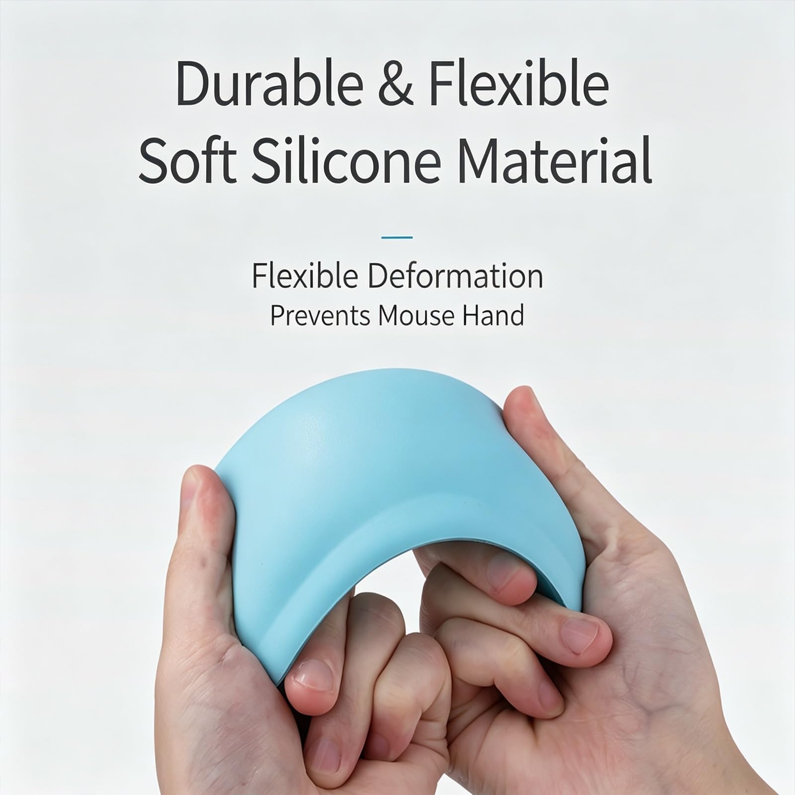 Reposa Polso Mouse in Silicone, Supporto Ergonomic Gel | For Computer Portatile, Silicone Rinfrescante for Ufficio Gaming, Sollievo Dolore(Fine White)