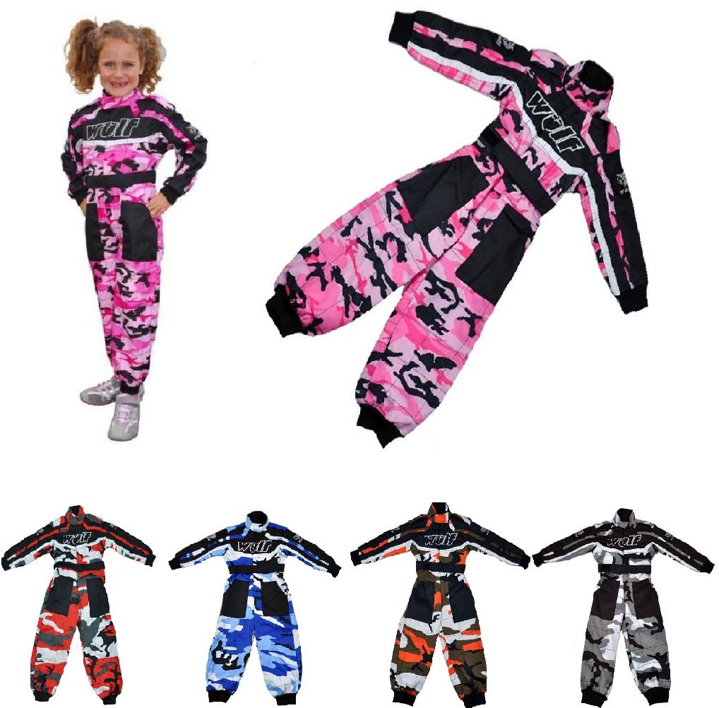 Tuta Da Motocross Zorax CUB Per Bambini – Interno Morbido Ed Esterno Resistente, Modello CAMO Per Corsa E Kart