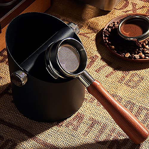 Caja de golpes de café espresso accesorio de acero inoxidable negro 7