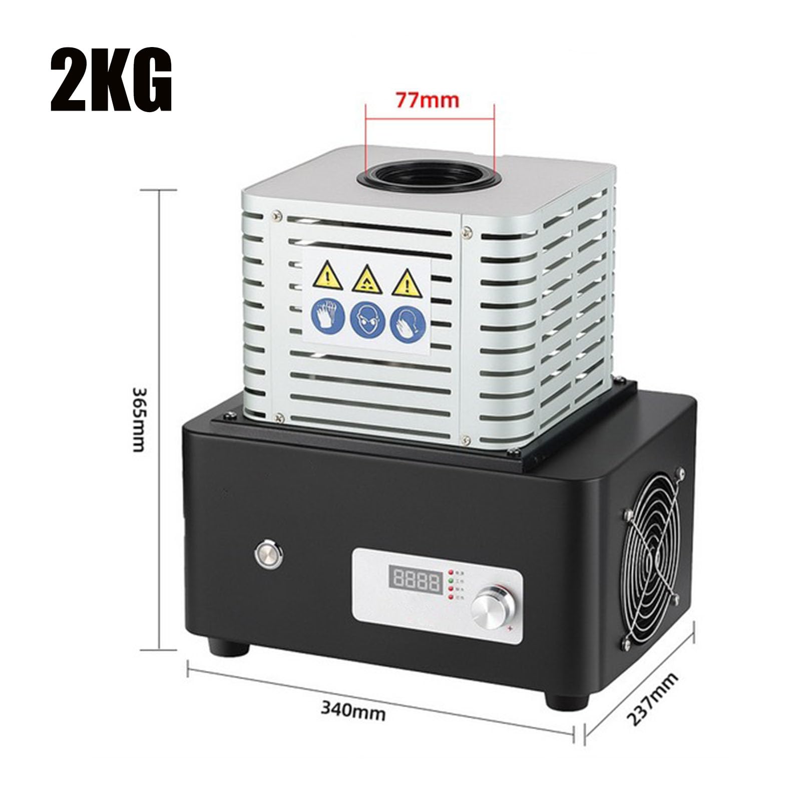 2KG, Horno de Resistencia de 6000 W con Pinzas para crisol Horno Digital Industrial para fundir Oro. Kit de Horno de fundición de Alta Temperatura para el Reciclaje de Cobre