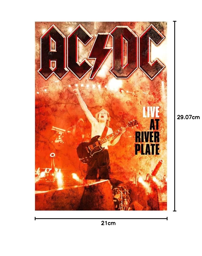 ACDC Retro Vintage Rock Concert Gig Poster Wall Art A4 : Amazon.co