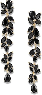 EVER FAITH Marquise-shaped Cubic Zirconia Bridal Earrings for Women Brides, Crystal Flower Chandelier Wedding Dangle Drop Earring for Prom