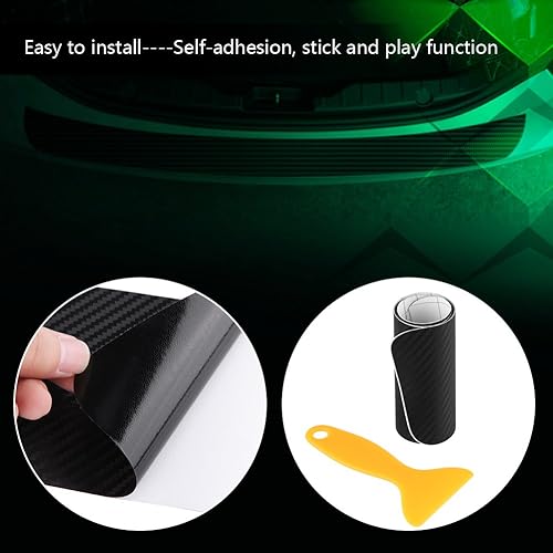 Miniatura 2 de Keenso - Protector adhesivo para parachoques trasero, protector de parachoques trasero autoadhesivo, tira protectora para umbral de puerta trasera