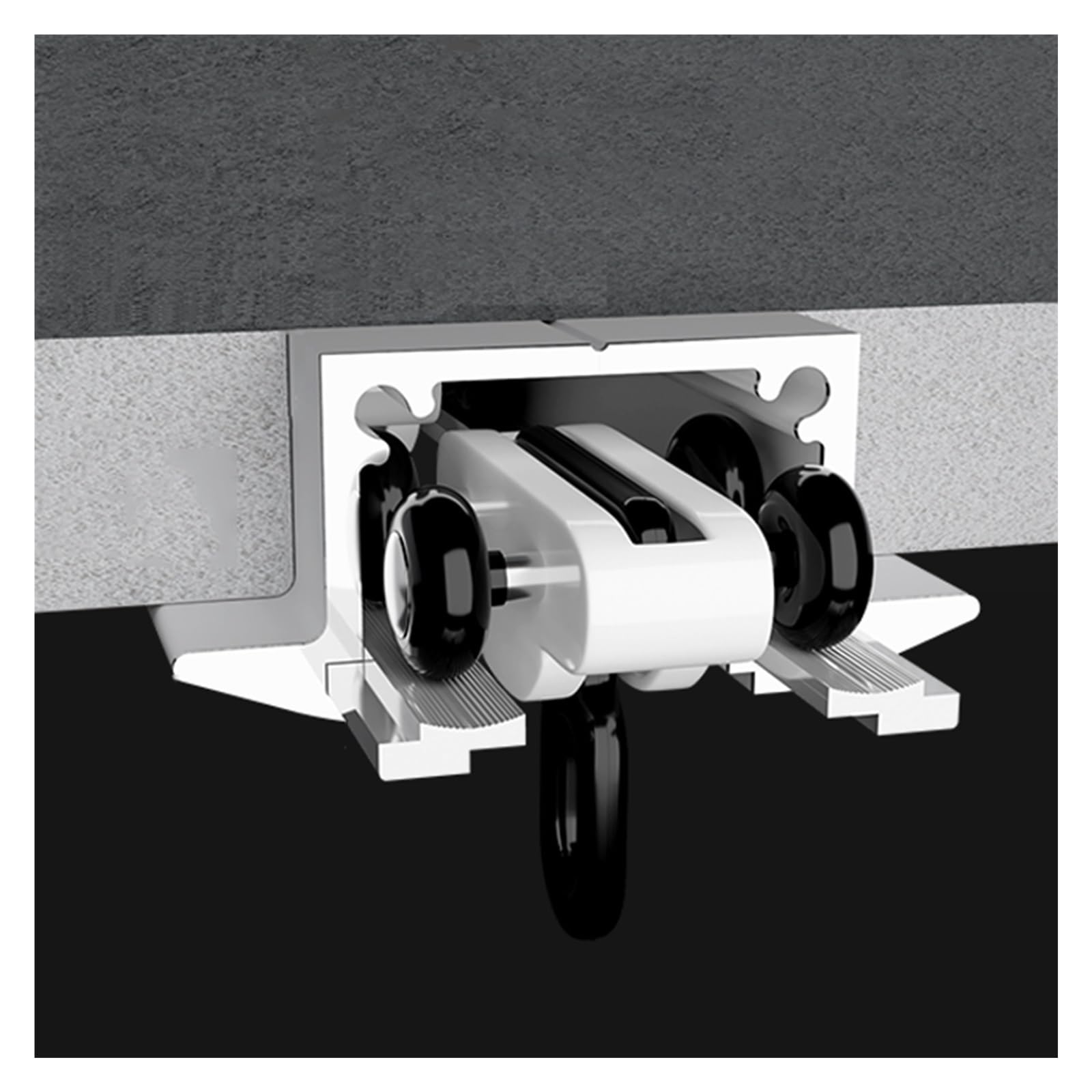 Binario per Tenda da Incasso per Montaggio A Soffitto, Bastone per Tende Invisibile in Alluminio per Divisorio di Ambienti(Bianco,230cm/7.5ft(2 * 115cm))