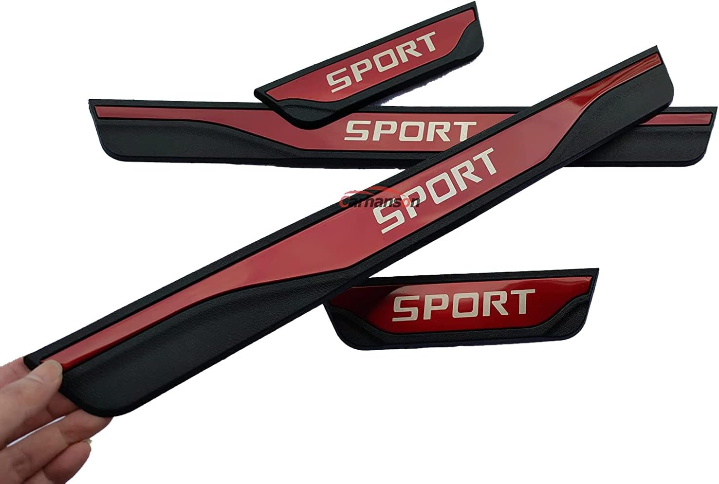 GZBFTDH Car Door Sill Scuff Protector, for Hyundai Elantra 2021 2022 Accessories Parts, Door Entry Guard Plate Trim Cover, Auto Interior Accessory Kick Panels 4pcs Set (RED)