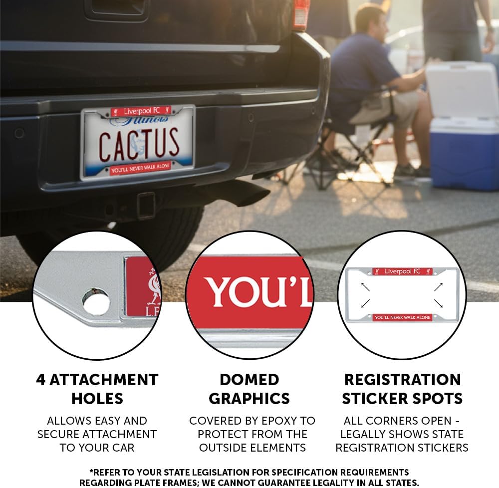 Desert Cactus Liverpool FC Car Accessories Football Soccer Metal License Plate Frame and Tag Holder for Front or Rear of Vehicle (Frame - Design 3) - Image 3