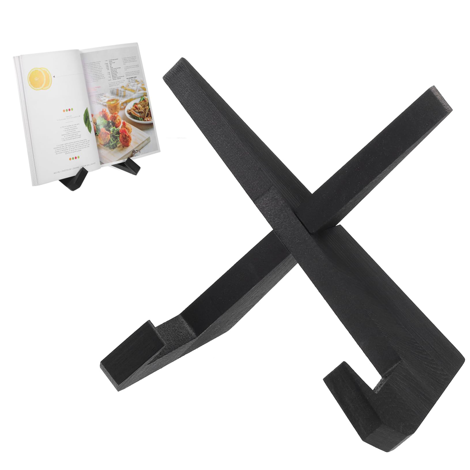 Unomor Cookbook Stand Solid Recipe Holder Book Holder Stand for Kitchen Reading Display Versatile Comfortable Viewing Angle Rustic Design for Heavy Books