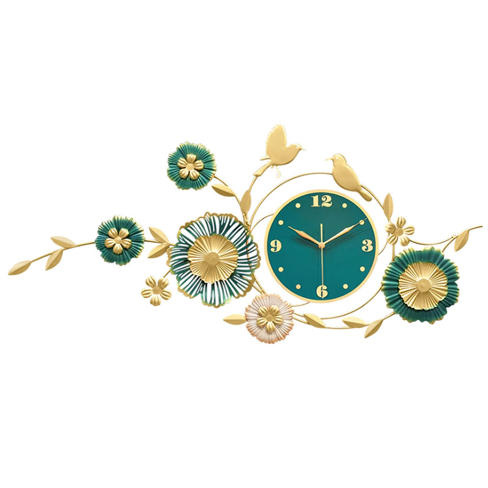 SaryEdge European Style Luxury Wall Clock Metal Round Wall Clock Modern Art Mute Wall Clock Home Decor Quartz Wall Clock,