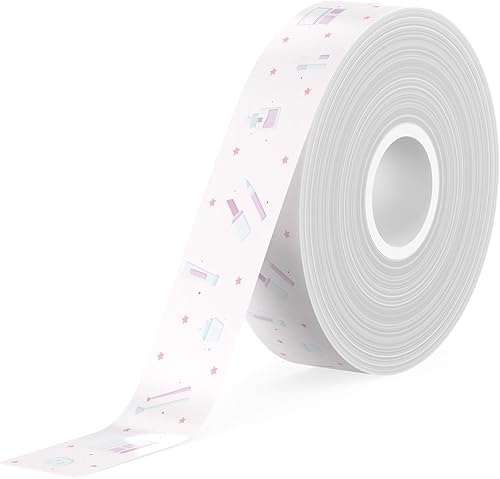 Vista 14 de SUPVAN Cinta para etiquetadora E10 y E11, 2 rollos transparentes de 0.59 pulgadas x 19.7 pies (0.591 in x 19.7 ft), repuesto de cinta térmica