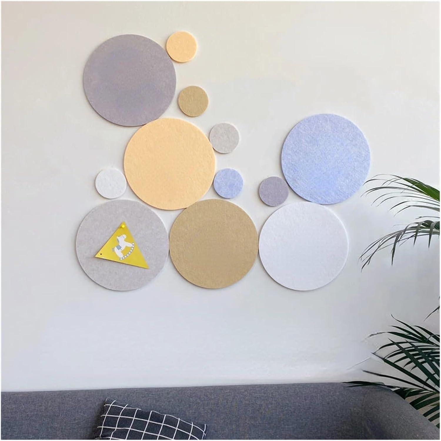 Circular Felt Cork Board Office Household Wall Stickers Sets Decoration Photos Message Bulletin Show(Color-05)
