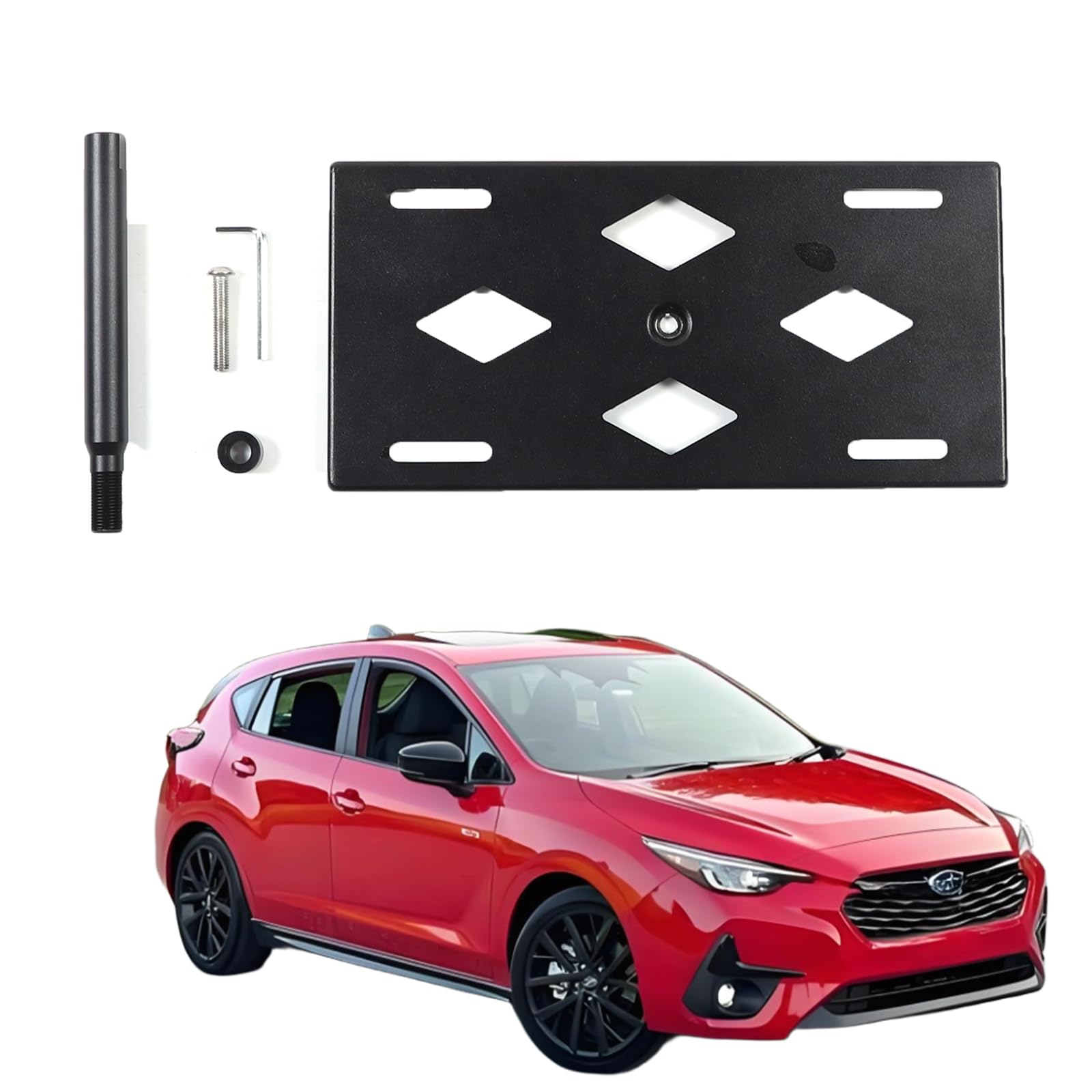 Front Bumper Tow Hook License Plate Mount Bracket for Subaru Forester 2019-2024,No Drill Tow Bumper Tow Hole Hook License Plate Mount Adapter Relocation Kit Accessories (Impreza 2019-2025)