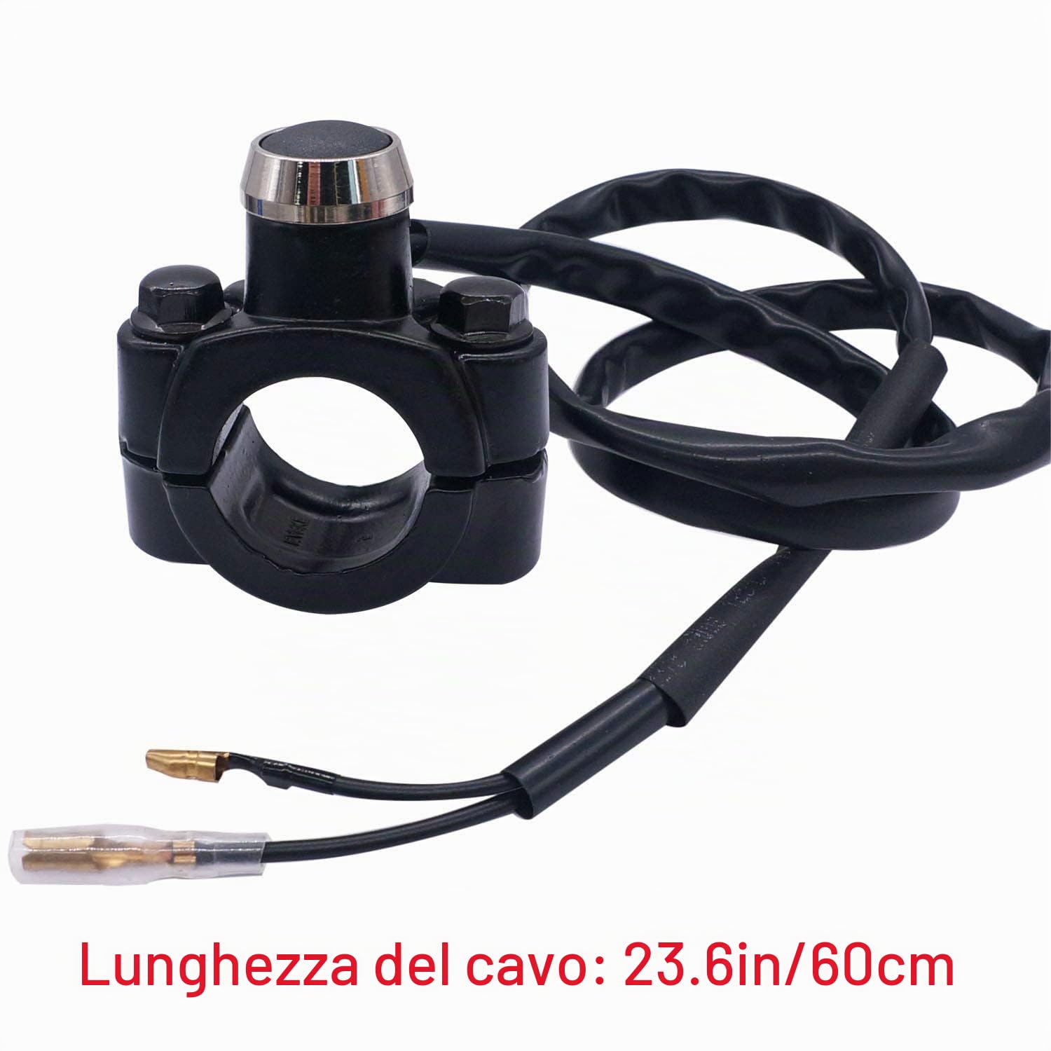 Greluma 12V Interruttore a pressione 22mm (7/8") con piastra di montaggio per motociclo, ATV, Scooter