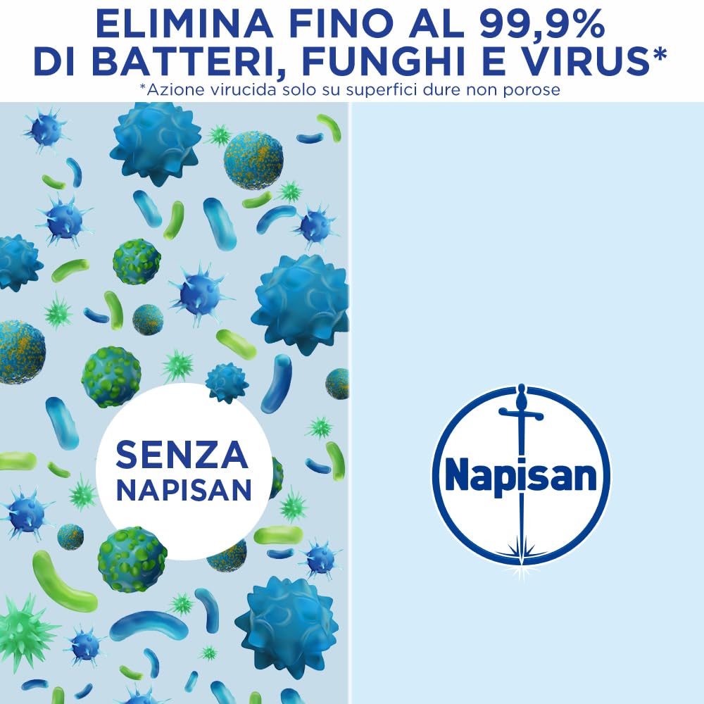 Napisan Spray Disinfettante Milleusi, Disinfettante Spray per Tessuti e Superfici, Fragranza Profumo di Primavera, 6 Spray da 400ml