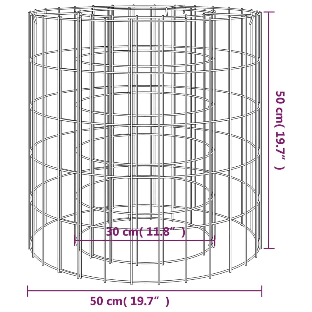 Générique Foyer en Gabion Ø 50 cm Fer galvanisé, Maison & Jardin, Cheminées, Argent, (Poids 4.4KG)