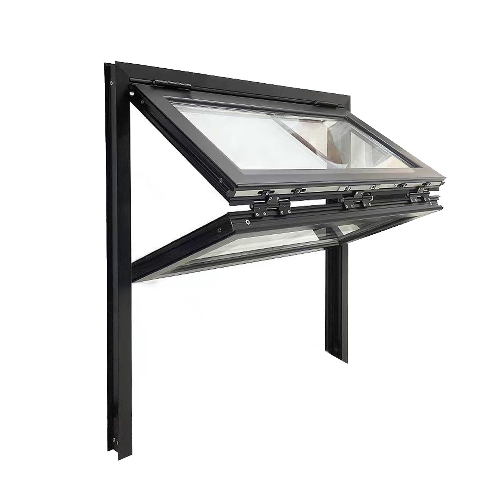 Ventana de servicio de aleación de aluminio y cristal templado