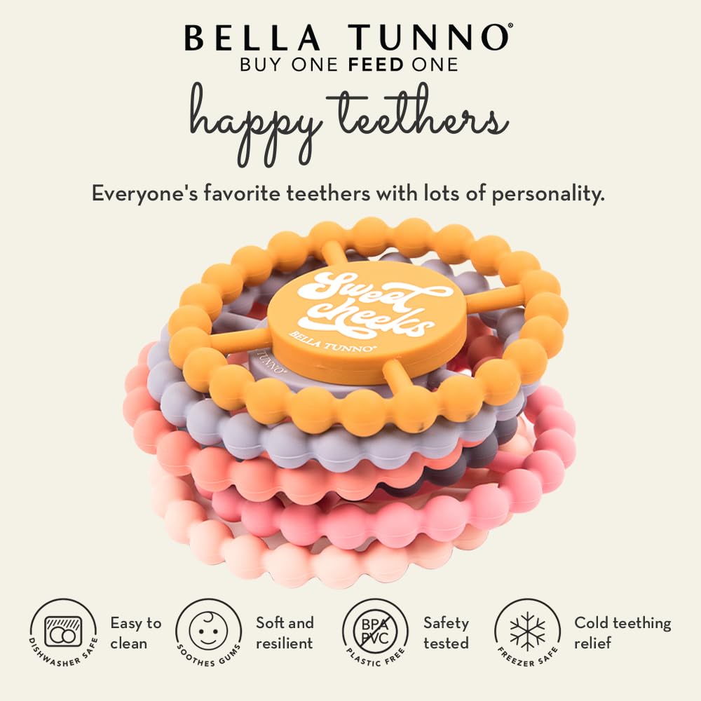 Baby Teether by Bella Tunno, Silicone Teethers for Babies 3-6 Months, 6-12 Months, Baby Toys, Pacifier, Teething Relief, Boys, Girls, Love Mom/Love Dad