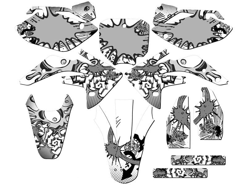 2007-2023 CRF 150 R ZANY White Senge Graphics Complete Kit Compatible with Honda