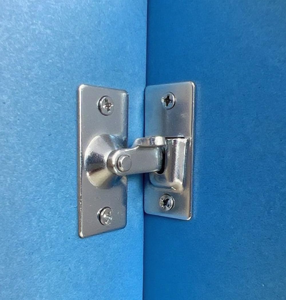 90 Degree Right Angle Door Lock Buckle Safety Door Lock Bolt, Stainless Steel Door Latch for Wooden Fences, Doors, Windows, Safety Sliding Door Latch
