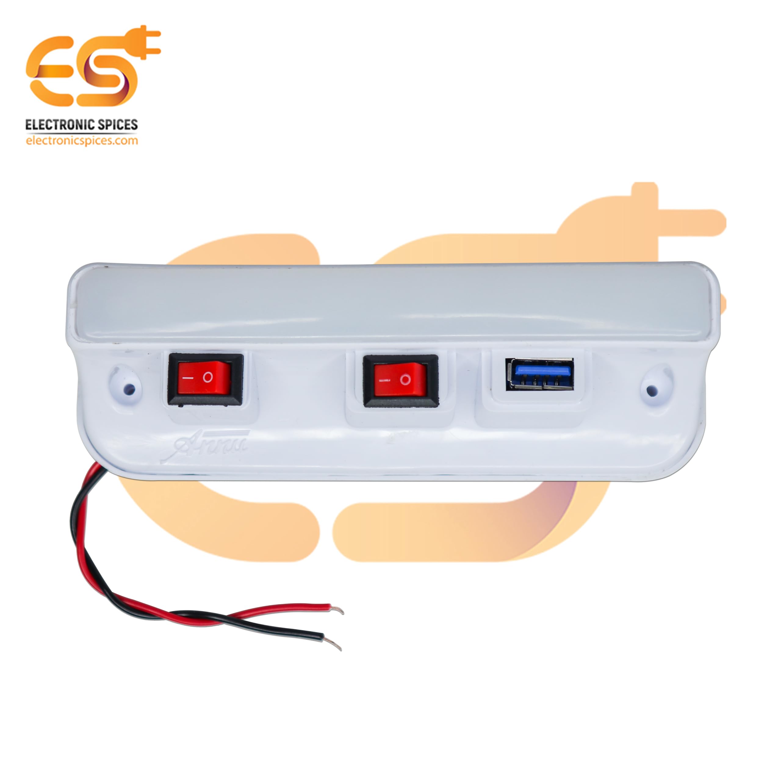 Electronic Spices 12V White Color LED with USB Charger Indicator and On/Off Switch 4
