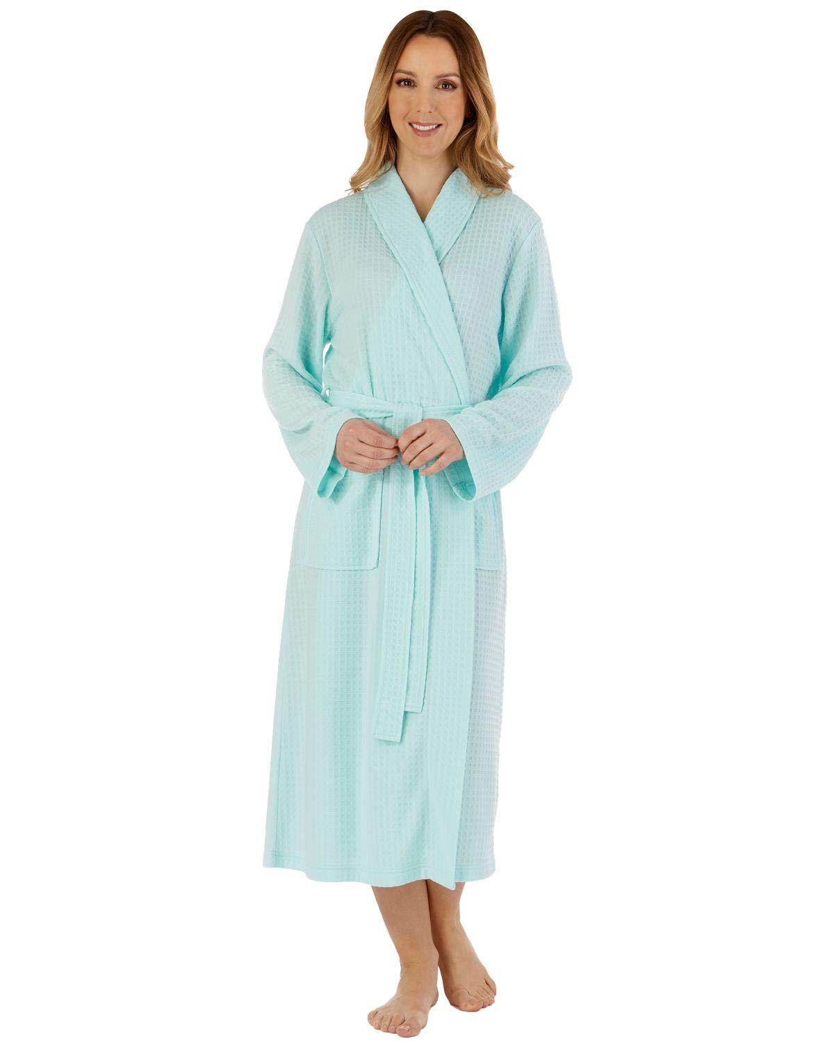 Slenderella Ladies Shawl Collar Waffle Gown HC3301 Mint Small
