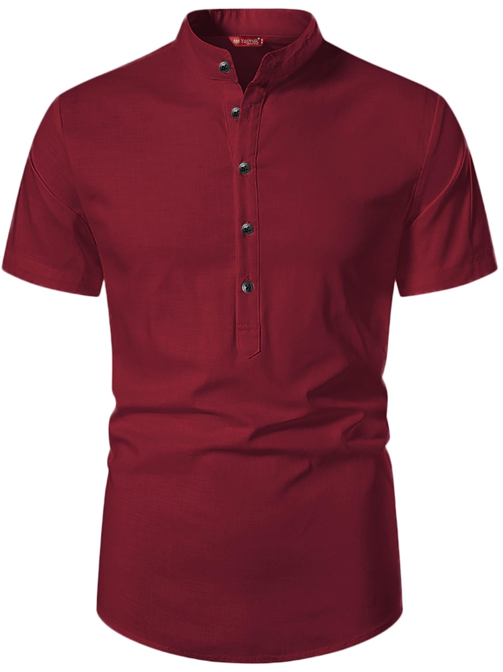 Men's Slim Fit Half Sleeve Beige Color Pure Cotton Short Kurta-picture-12