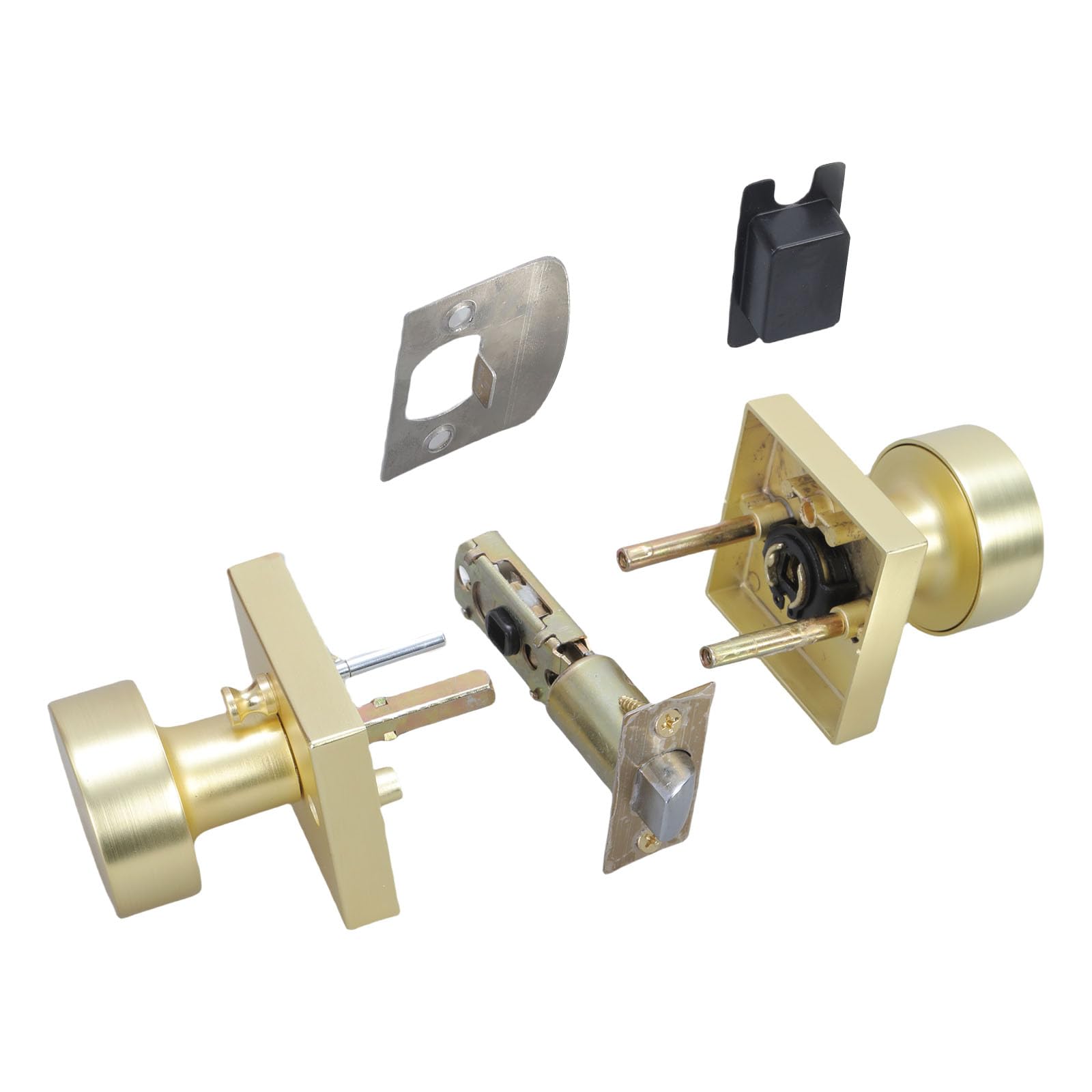 Portable Sturdy Zines Alloy Gold Door Knobs with Satins Brass Finish Accessory for Contemporary Interiors Closet Door Handles