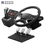 HORI Truck Control System for Windows 11/10 with Force Feedback Steering Wheel, Shifter Control Panel, & Pedals