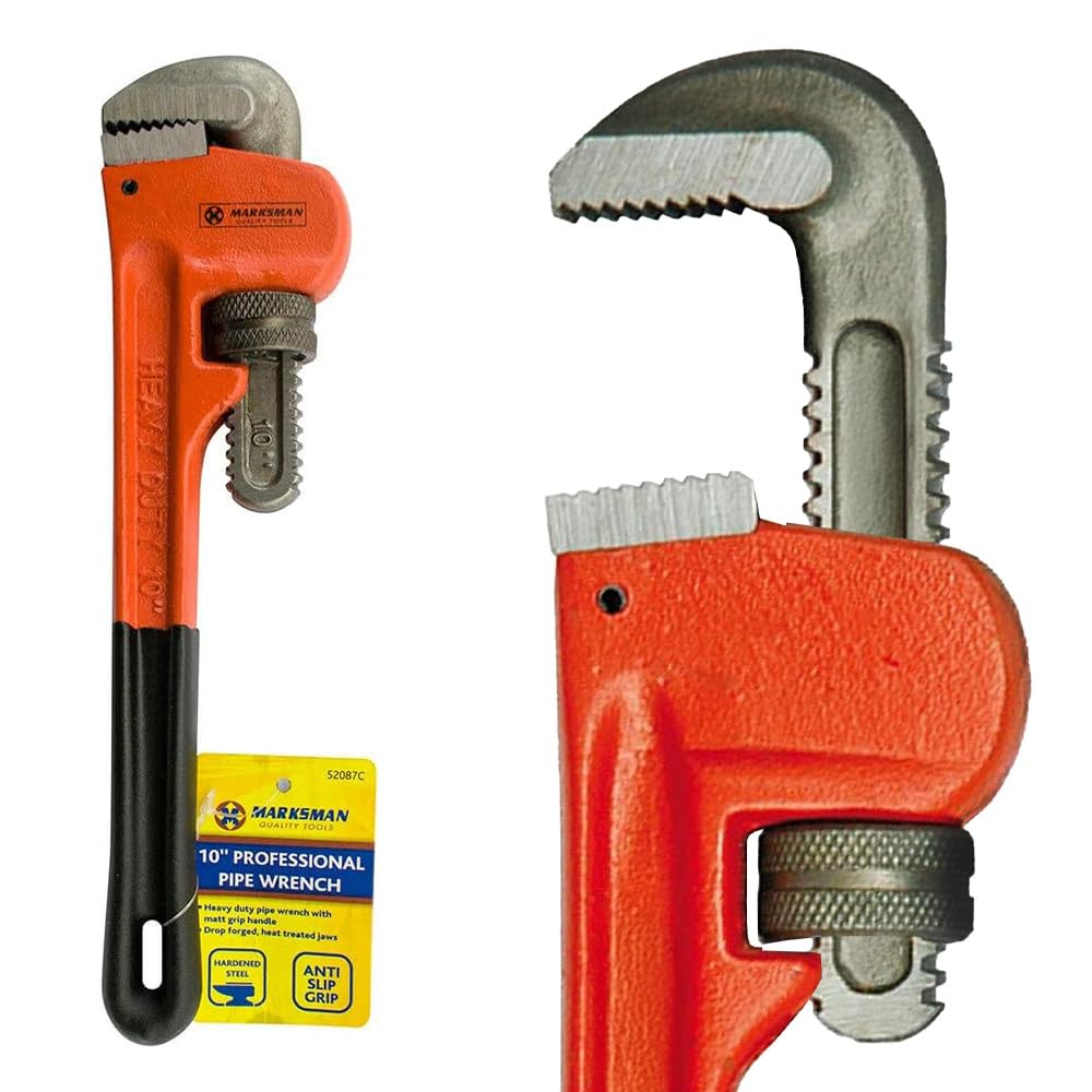 BARGAINS-GALORE 10" Adjustable Wrench Spanner - Heavy Duty, Multi Purpose | Strong & Durable, Stilson Pipe Garage Hand Tools for Work & Home | Household DIY Tool, 10 Inch
