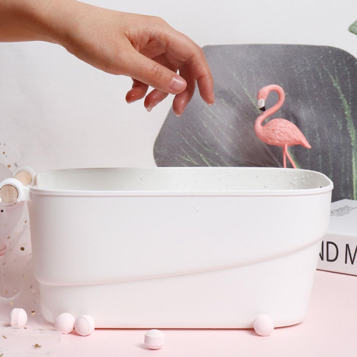 Beavorty Ciotola Per Ammollo Unghie Per Manicure Artistica Bianca in Plastica Semplice Per Nail Art Professionale e Cura Mani a Casa o Salone Di Bellezza