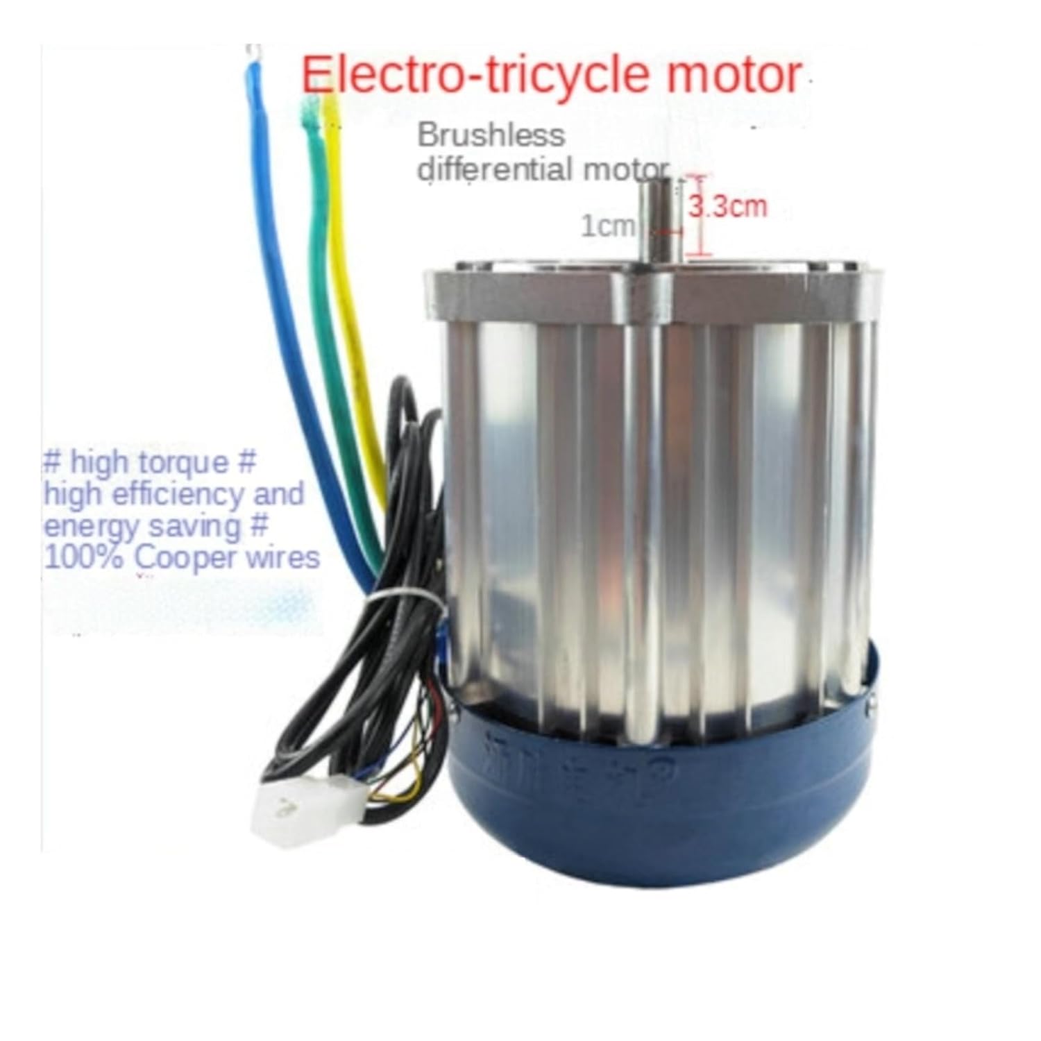 Passenger Electric Tricycle Four-Hole Single Keyway Motor High Power DC Brushless Motor 60V 72V 1200W 1500W 1800W 2000W 2200W(2200W,48V)
