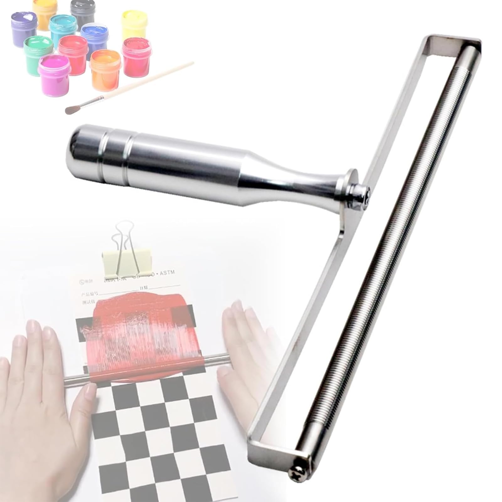 Edelstahl Handheld Ink Scraping Tool Nassfilm-Applikator für Beschichtungsstärke 6 200μm Perfekt für präzise Beschichtungen & Lacke