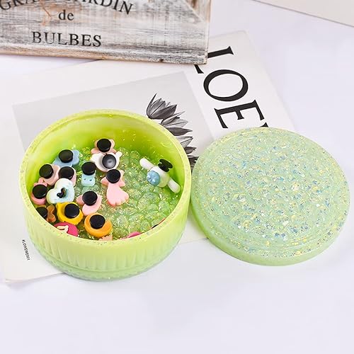 Miniatura 8 de Zayookey Caja de almacenamiento Molde de resina con tapas, moldes de silicona para frascos, caja redonda, moldes de fundición de resina para resina