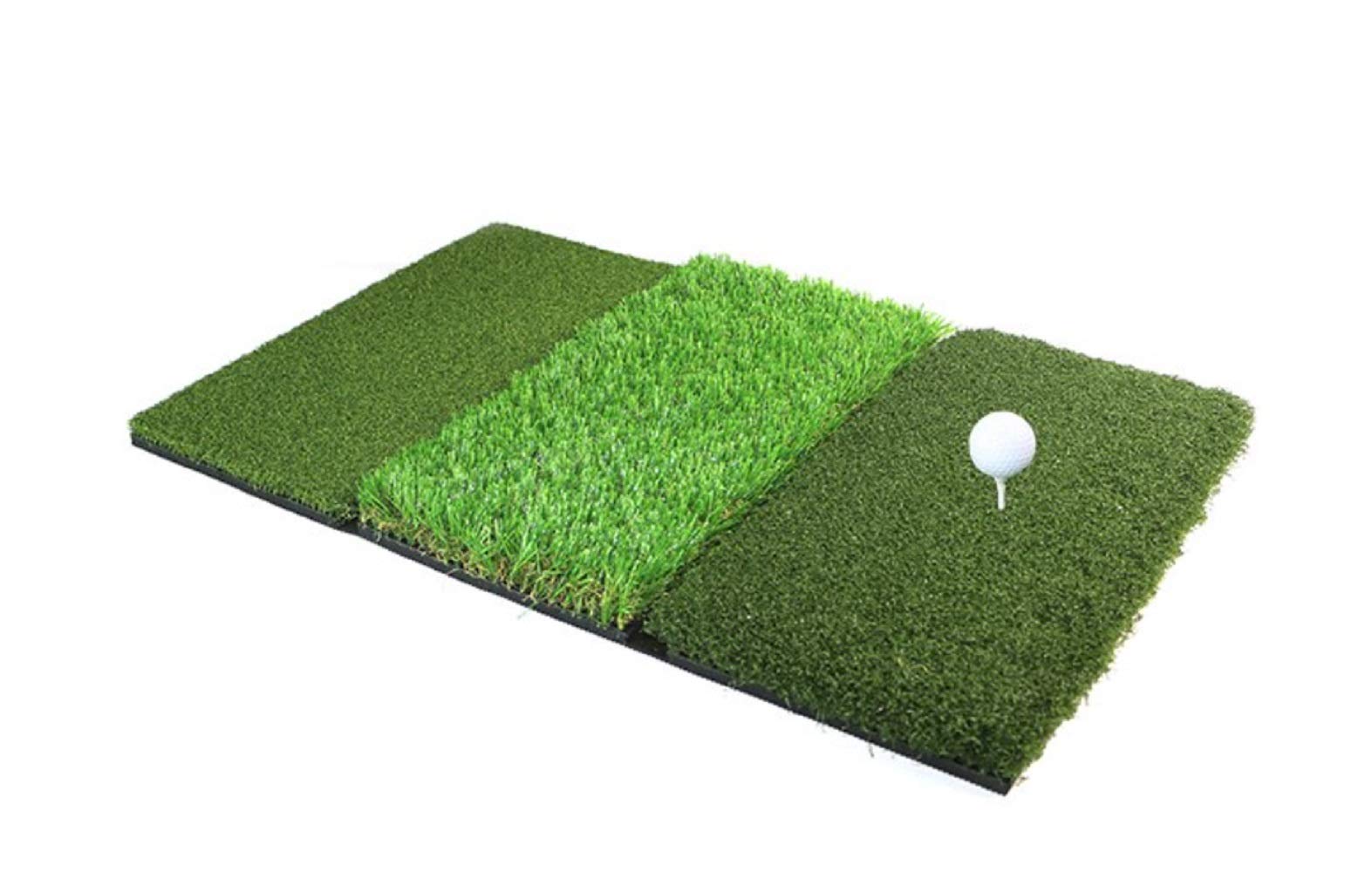 Golf 3 in 1 Abschlagmatte 60 x 30 cm/Übungsmatte | Range Matte mit Rough und Fairway Schlagflächen / Abschlag Training Trainer Übung Matte