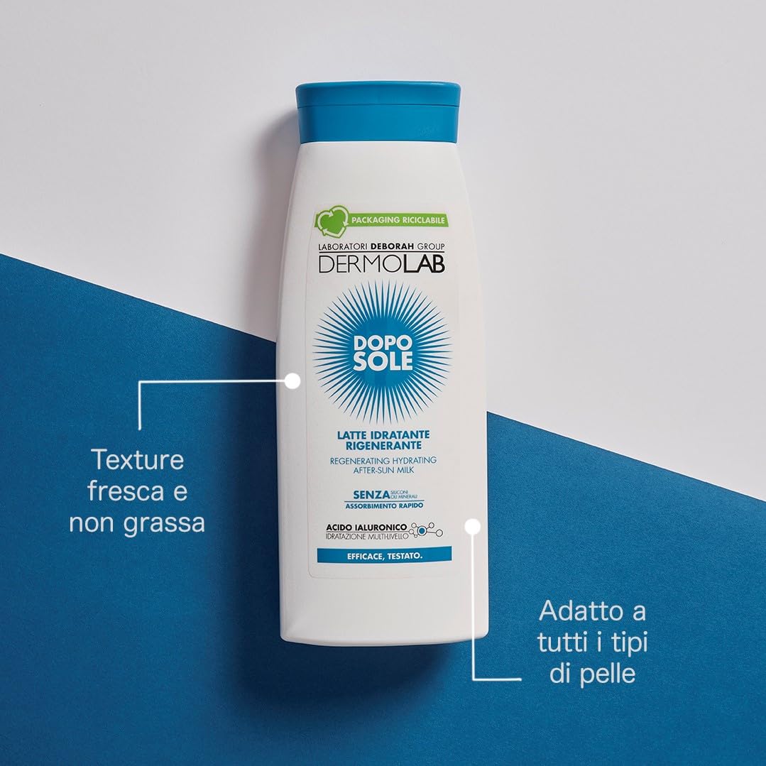 Dermolab - Latte Doposole Idratante Rigenerante, per Tutti i Tipi di Pelle, Ripristina la Naturale Elasticità della Cute dopo l'Esposizione al Sole, Dermatologicamente Testato, 400 ml