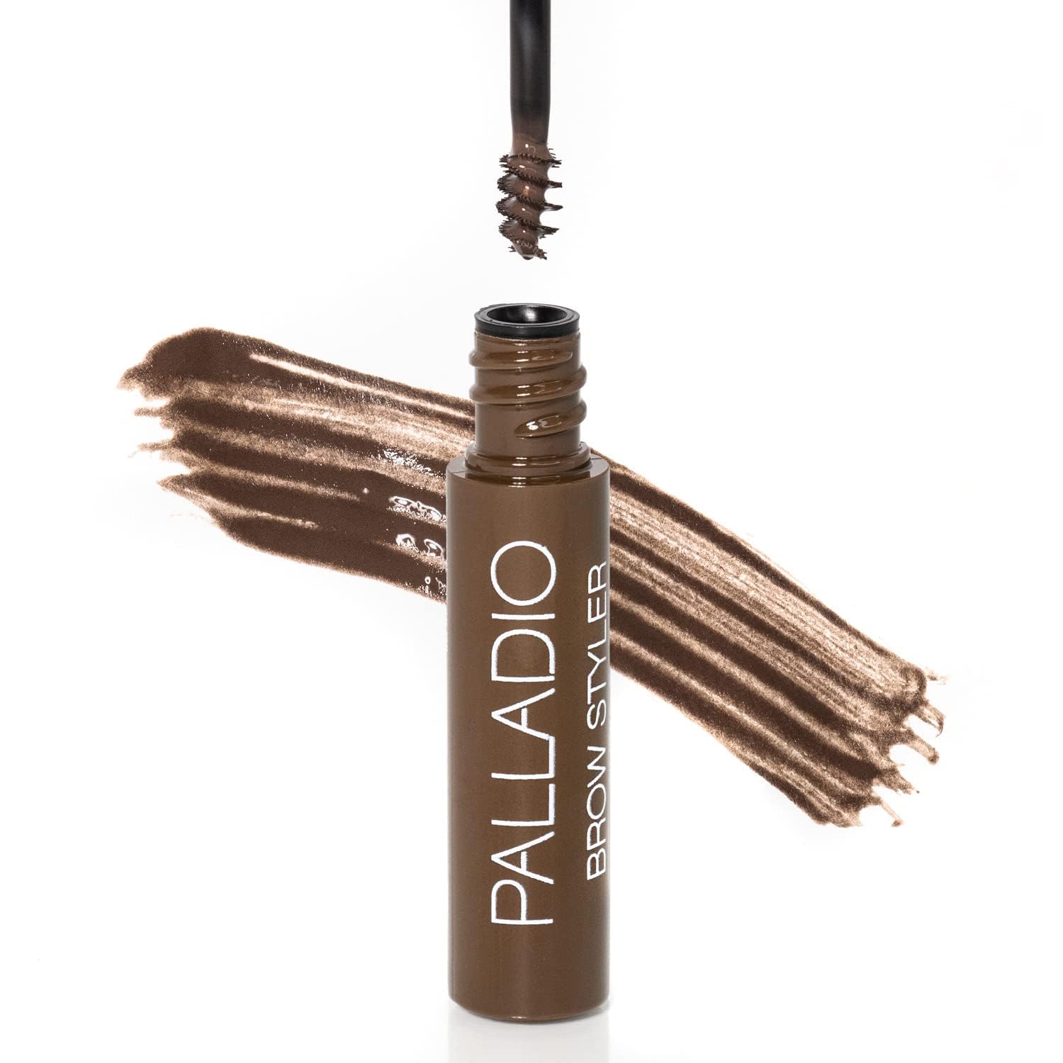 Palladio Brow Styler Tinted Gel, Innovative Formula, Holds and Grooms Brows, Brow Setter, Tinted Natural Look, Lightweight, Multi-Purpose Conditioning Formula, Medium/Dark