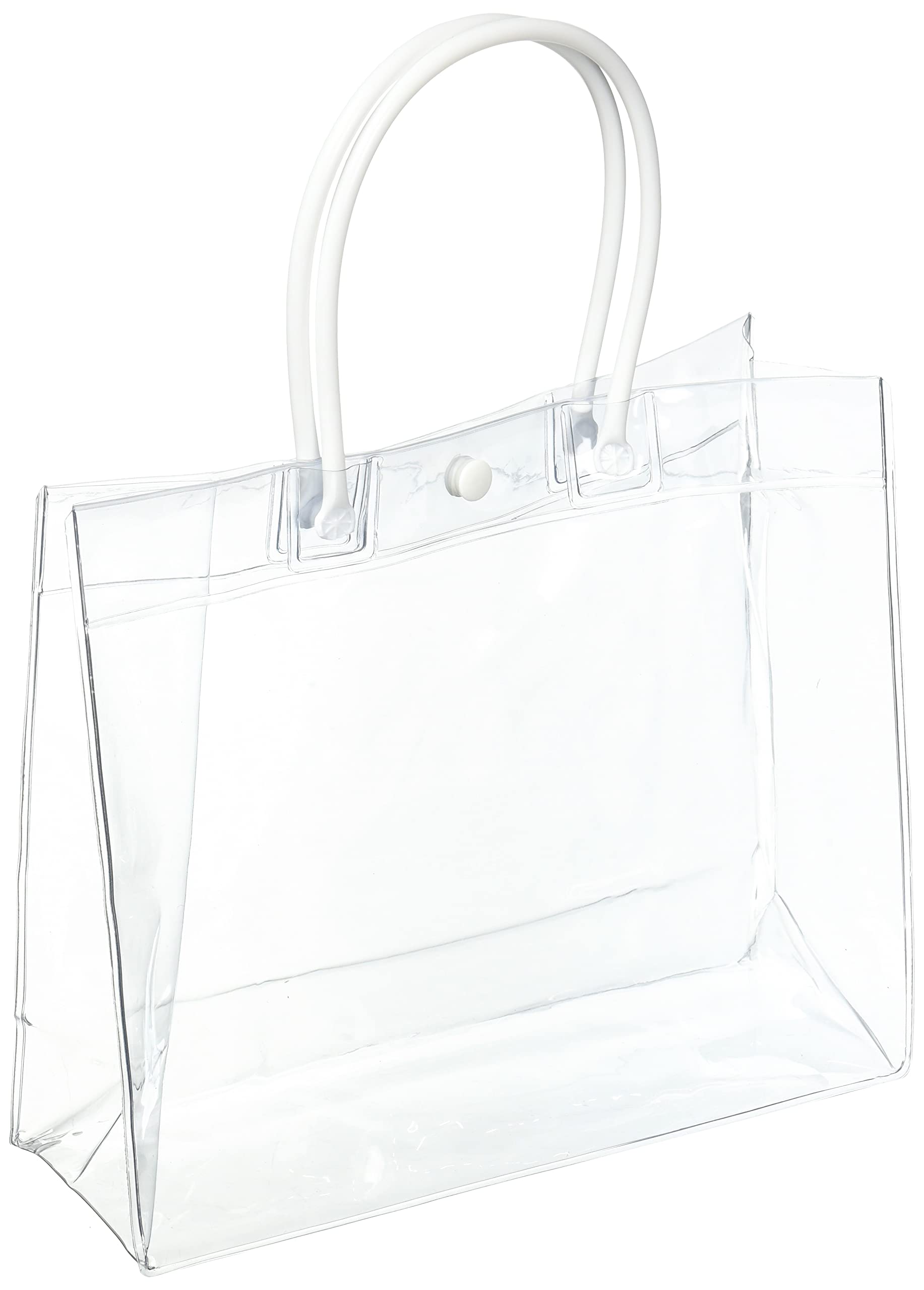 Amazon.co.jp: ヘッズ 無地 透明 ビニール バッグ 横長 22×18.5×8㎝ 10