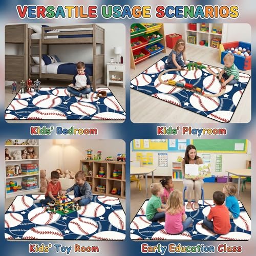 Alfombra de béisbol infantil para decorar dormitorios infantiles temáticos 4